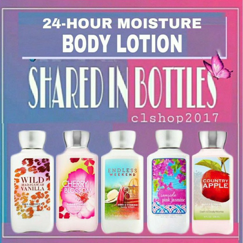 BBW BODY LOTION SHARE IN BOTTLE 3 ML &amp; 30 ML PART 2/4 ROSE HELLO BEAUTIFUL DARK KISS WINTER CANDY APPLE WINTERBERRY WONDER WAIKIKI BEACH COCONUT RASPBERRY SUGAR JAM DONUT ROSE WATER &amp; IVY TWISTED PEPPERMINT CACTUS BLOSSOM CHAMPAGNE TOAST VANILLA BEAN NOEL