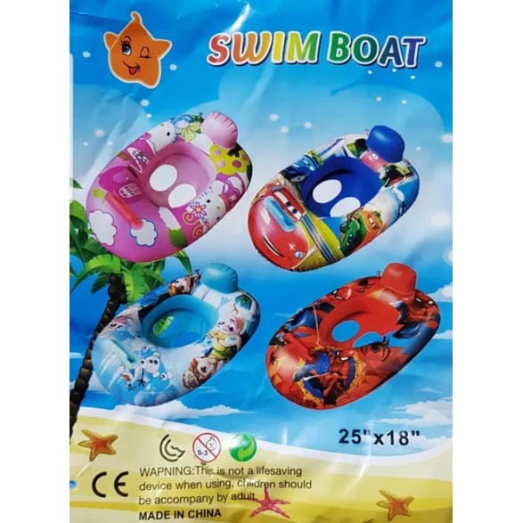 baby boat ban pelampung berenang karakter anak random