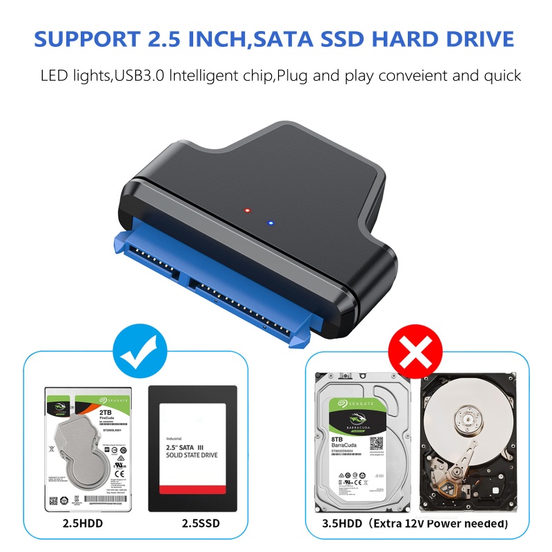 Zzz Adapter Converter Sata Ke USB High Speed Untuk Hard Disk Eksternal HDD SSD 2.5 &quot;