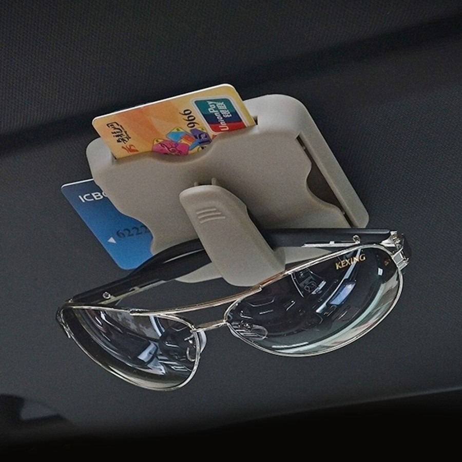 Holder Sunvisor Jepit 3 KARTU 1 KACAMATA eToll Organizer 640