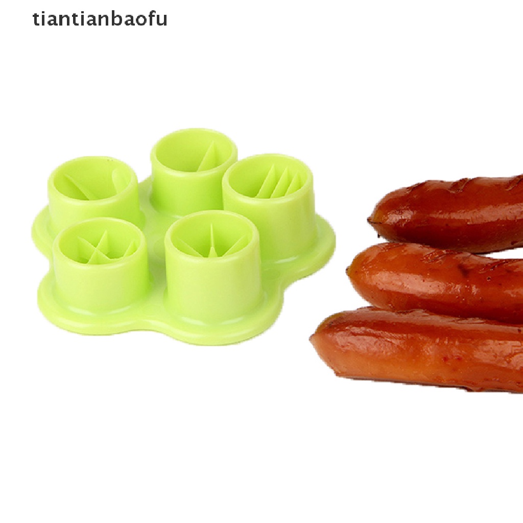 [tiantianbaofu] 5 in 1 Flower Crab Octopus Style Ham Sausage Cutter Barbecue Hot Dogs Cutter