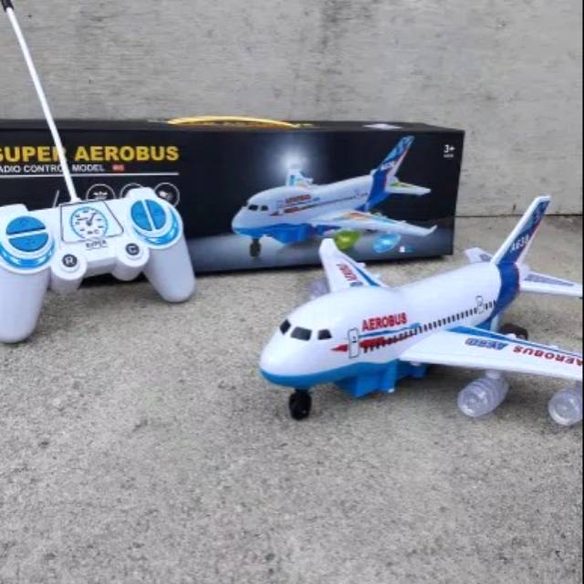 RC Pesawat Terbang Aerobus Super Mainan Anak Edukatif Remote Control Remot Edukasi 365