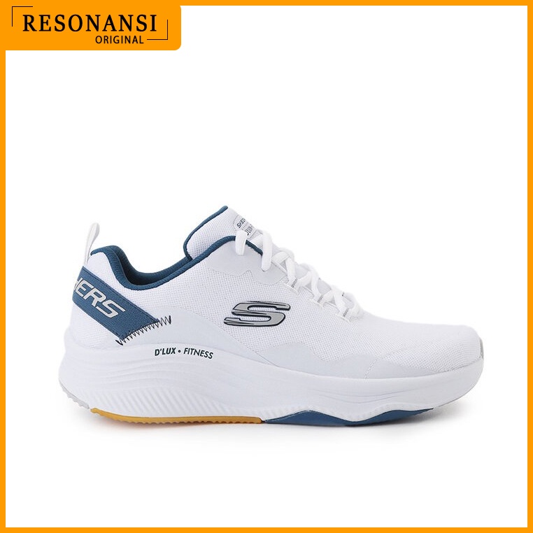 SEPATU PRIA TERBARU SKECHERS ORIGINAL SPORTS D'LUX FITNESS PUTIH EMPUK