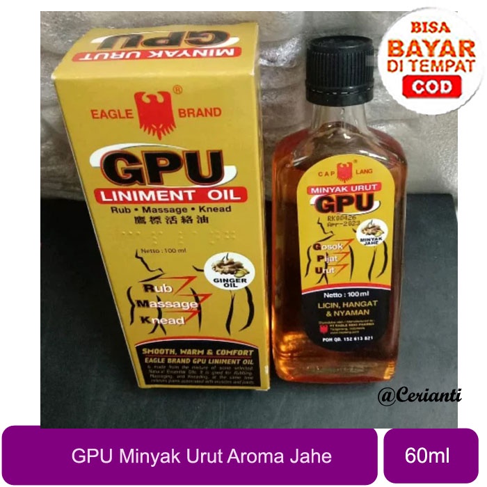 Cap Lang Minyak Urut GPU Jahe 60ml_Cerianti