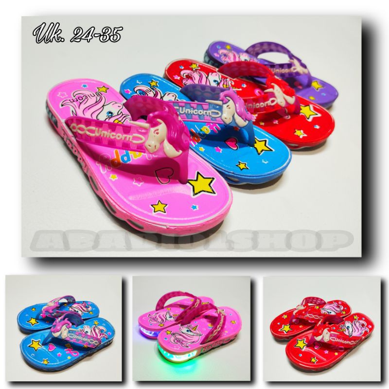 SANDAL JEPIT ANAK WANITA BISA NYALA / SANDAL LAMPU LED MOTIF UNICORN TERBARU / SANDAL KARET WANITA / SANDAL JEPIT IMPORT / SANDAL TRENDY ANAK / SANDAL JEPIT KECE /SANDAL KEKINIAN / SANDAL LAMPU MOTIF UNICORN /FASHION ANAK-ANAK / SANDAL SLIP ON / JEPIT LED