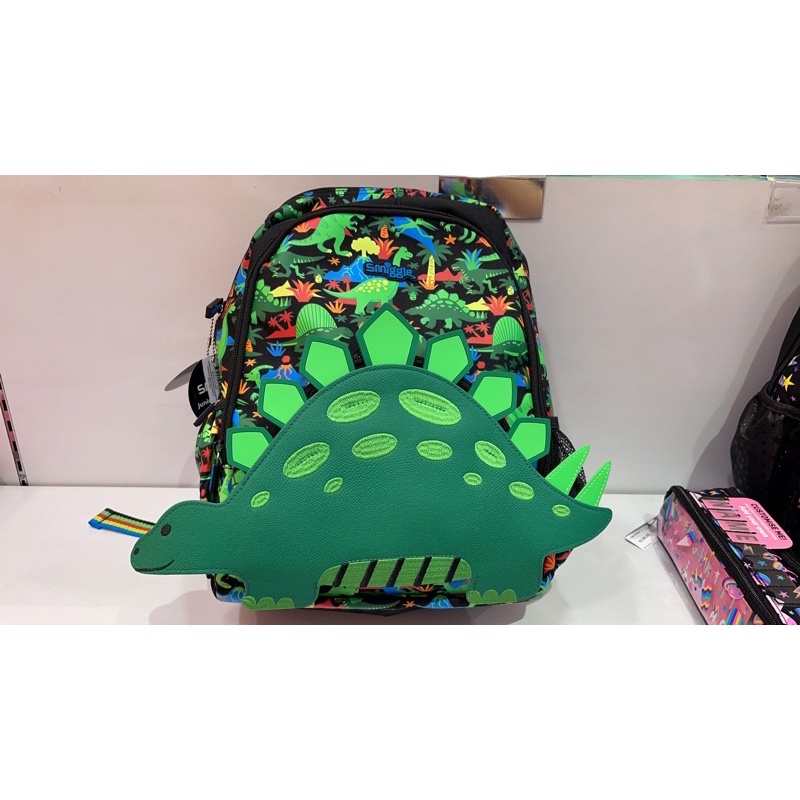 Tas Smiggle Junior Backpack Dino Stegosaur / Triceratops