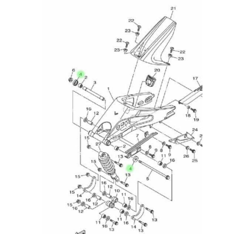 COVER THRUST RING TUTUP BOSH FORK SWING ARM VIXION R R15 XABRE MT15 XSR 15 ASLI YAMAHA 2PK F2128 01