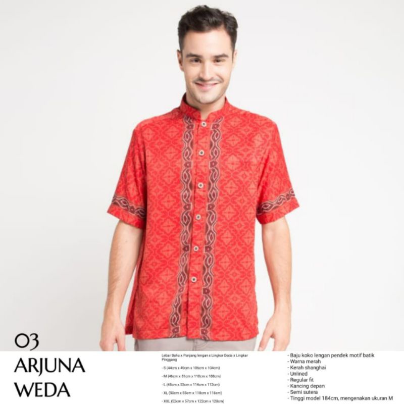 Kemeja Koko Arjuna Weda Merah
