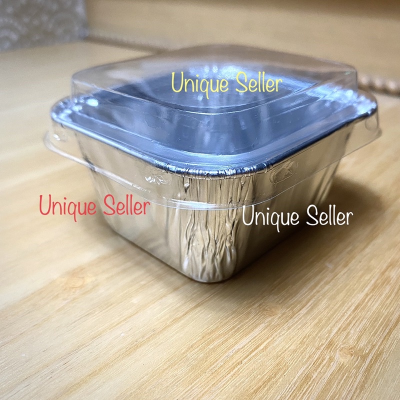 Aluminium Foil Cup BX 0350 + Tutup Mika / Aluminium Foil Kotak 7x6 cm / Aluminium Foil Tray 9x8 6x5 cm / Alufoil Tray BX 0350 Tanpa Tutup