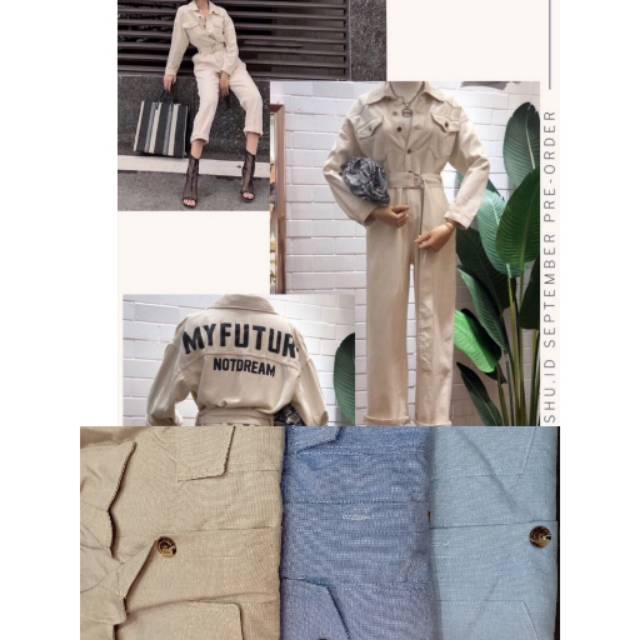 Jumpsuit panjang denim import