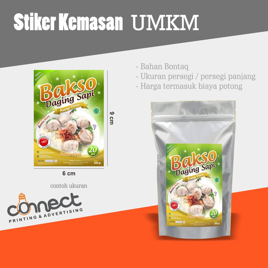 

CETAK STIKER MAKANAN LABEL KEMASAN HOMEMADE CUSTOM LOGO MURAH GLOSSY TEBAL ANTI AIR [FREE DESAIN]