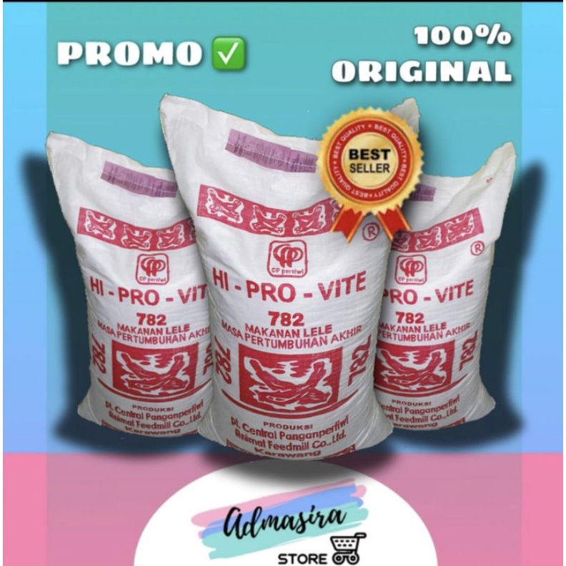 Pakan ikan Hiprovite 782 Ikan Lele Nila Gurami kemasan 1kg