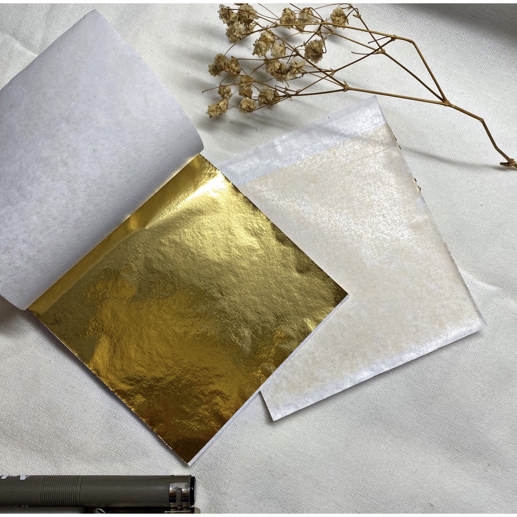 5pcs Gold Foil Leaf Sheet Lembaran Emas untuk Dekorasi Resin dan Kerajinan Tangan