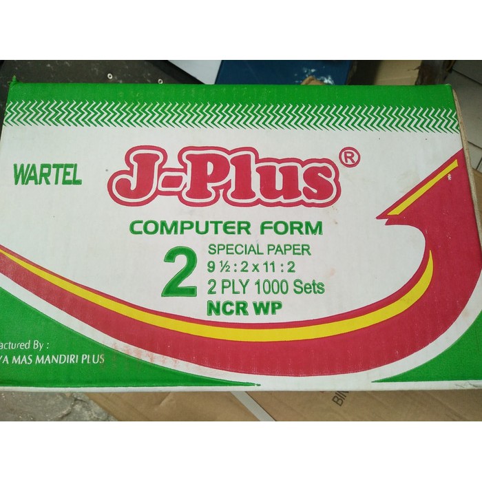 kertas komputer 2ply wartel merek J-Plus full