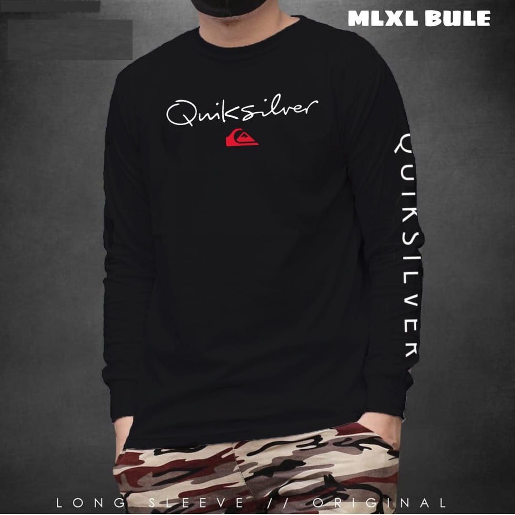 KAOS LENGAN PANJANG QUIKSILVER HITAM LONG SLEEVE QUIKSILVER BLACK LOGO
