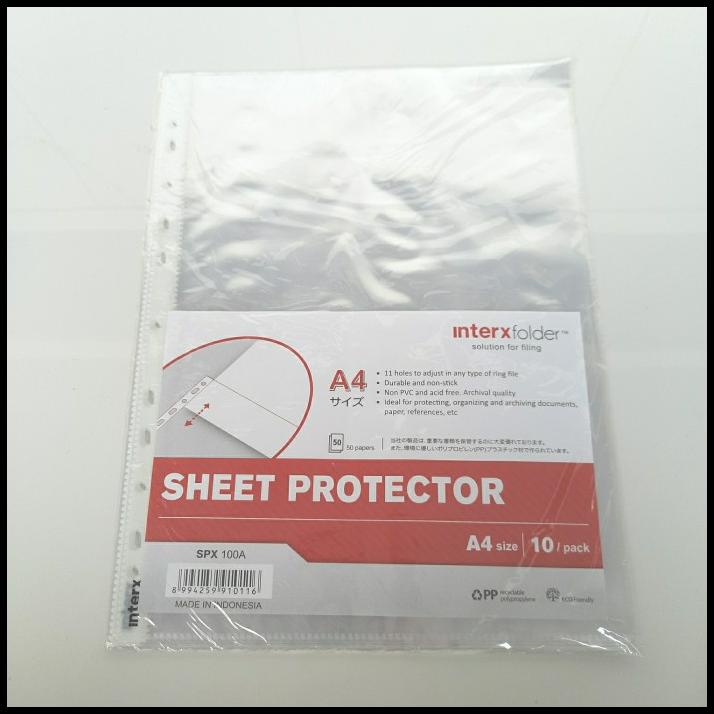 

Sheet Protector A4 Interx Folder Spx 100A 1 Pack 10 Buah