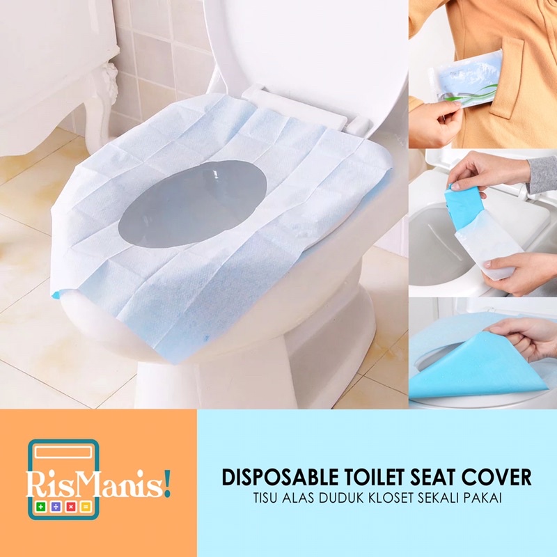 DISPOSABLE TOILET SEAT COVER - 1 pcs Tissue Alas Duduk Kloset Tahan Air Sekali Pakai Higienis Praktis Aman