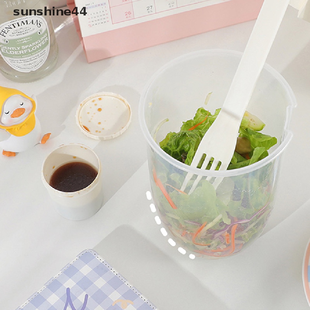 Sunshine Set Gelas + Garpu + Sendok Salad / Bento Portable Untuk Piknik