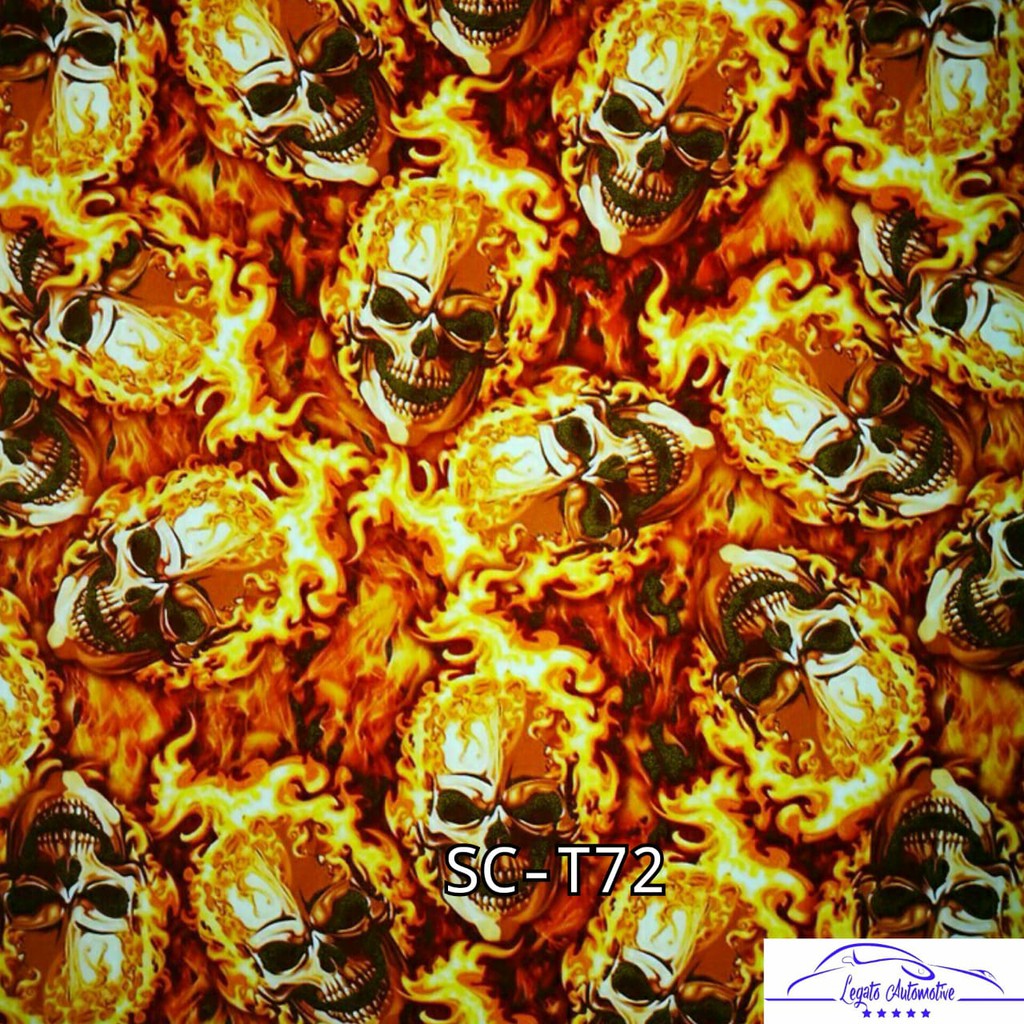 SC-T72 Film Water Printing WTP Hydrographics Carbon Celup Motif Tengkorak Bukan Stiker Polet Skotlet