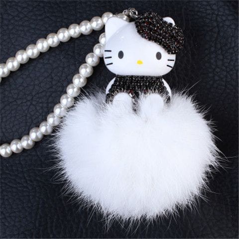 Car Hello Kitty Crystal Pendant Gantungan Pajangan Kaca Spion Tengah Mobil