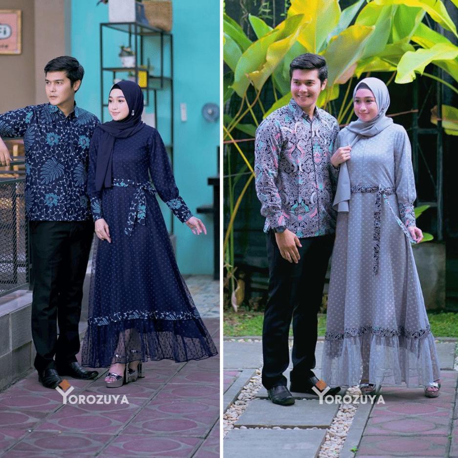 Dijamin Miring harga.. Gamis Brukat Couple Terbaru, Gamis Remaja Batik Couple Untuk Kondangan Lamara