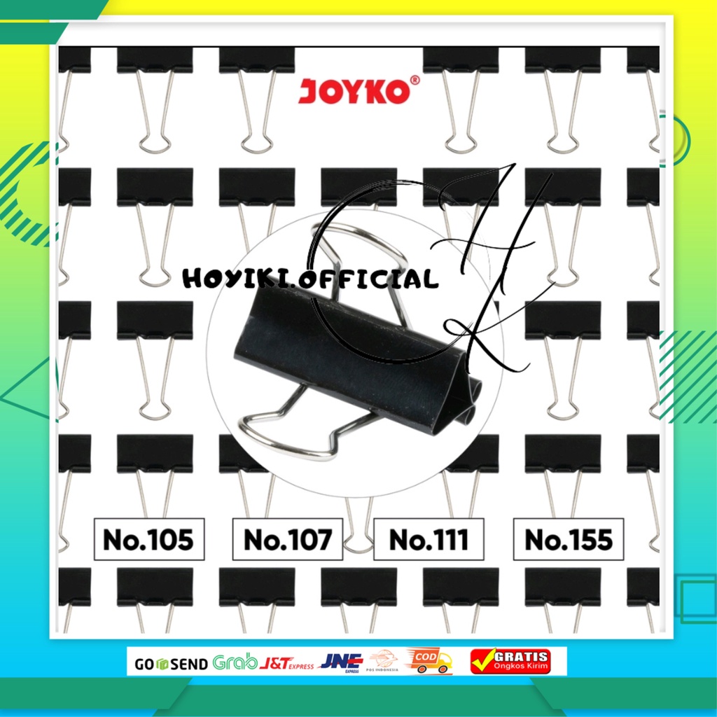 

KENKO Binder Clip Klip Penjepit Kertas Kenko Black 1 Box isi 12 Pcs 105 ~ 155