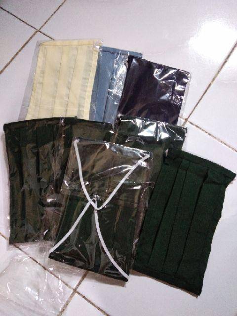 Masker kain hijab polos dan motif