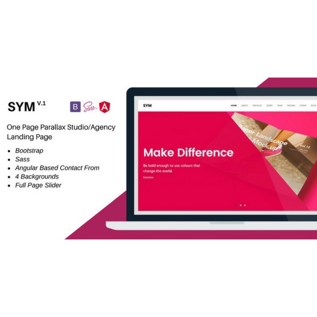Landing Page - Sym- One Page Parallax Studio/Agency Landing Page