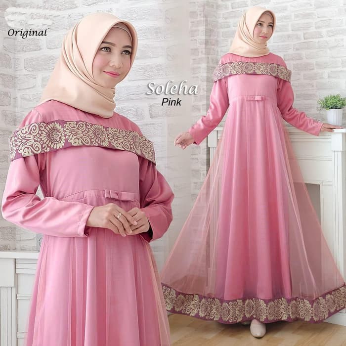 GAMIS PESTA WANITA TERBARU / BAJU GAMIS PINK