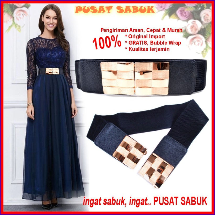 Gesper Sabuk Wanita Obi Karet Women Belt Ikat Pinggang Elastis Fashion Cewek Korea Oby Besar Jumbo