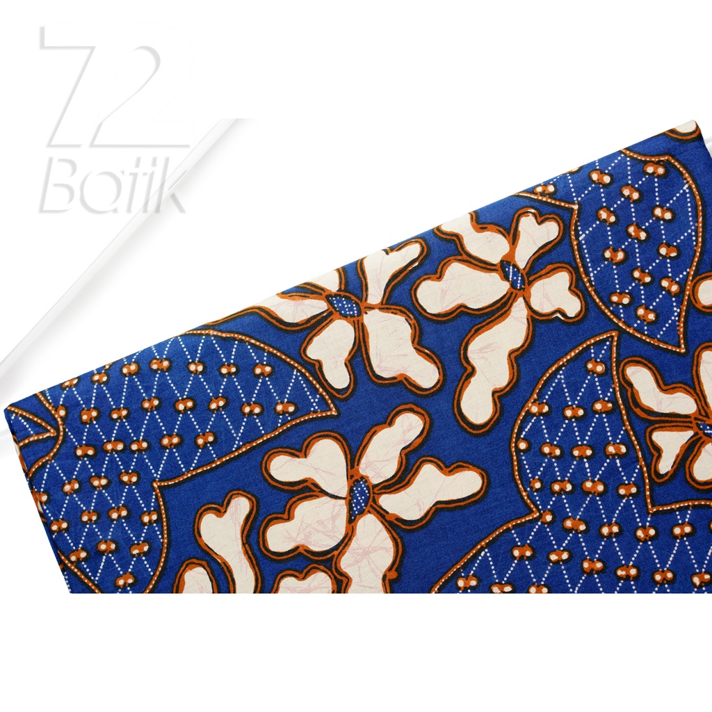 KAIN BATIK PREMIUM Bahan Katun Motif Daun Singkong Warna Biru 721479 Cap 72 Jarik Jarit Samping Kebat Panjang Batik Katun Modern Premium Bahan Seragam Batik Pernikahan Kantor Keluarga Murah Kamen Jadi Batik Bali Lembaran