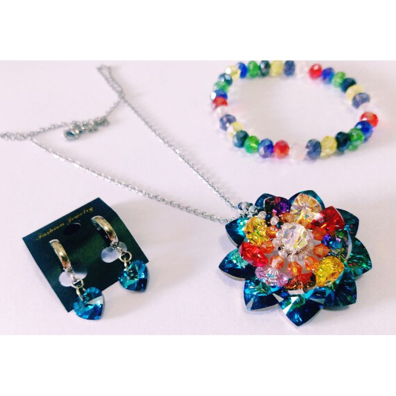 Kalung Pendant Swarovski Original 1 Set Murah