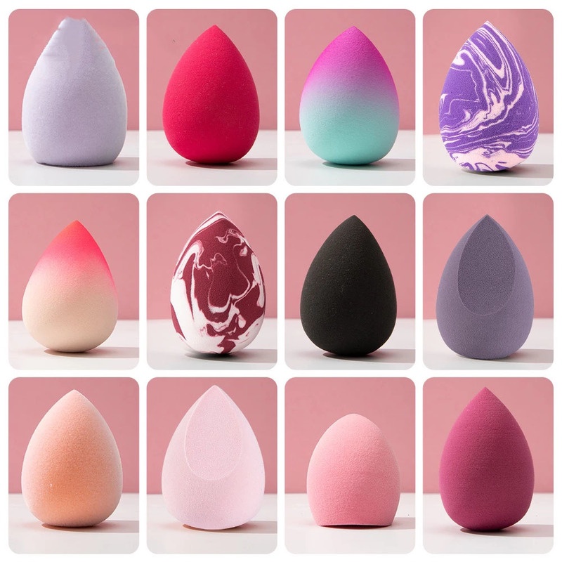 [1Piece Random Color Gradient Marble Makeup Sponge Blender] [Latex-Free Foundation Blending Sponge] [Cosmetic Puff For Applying Powder,Cream,Liquid]