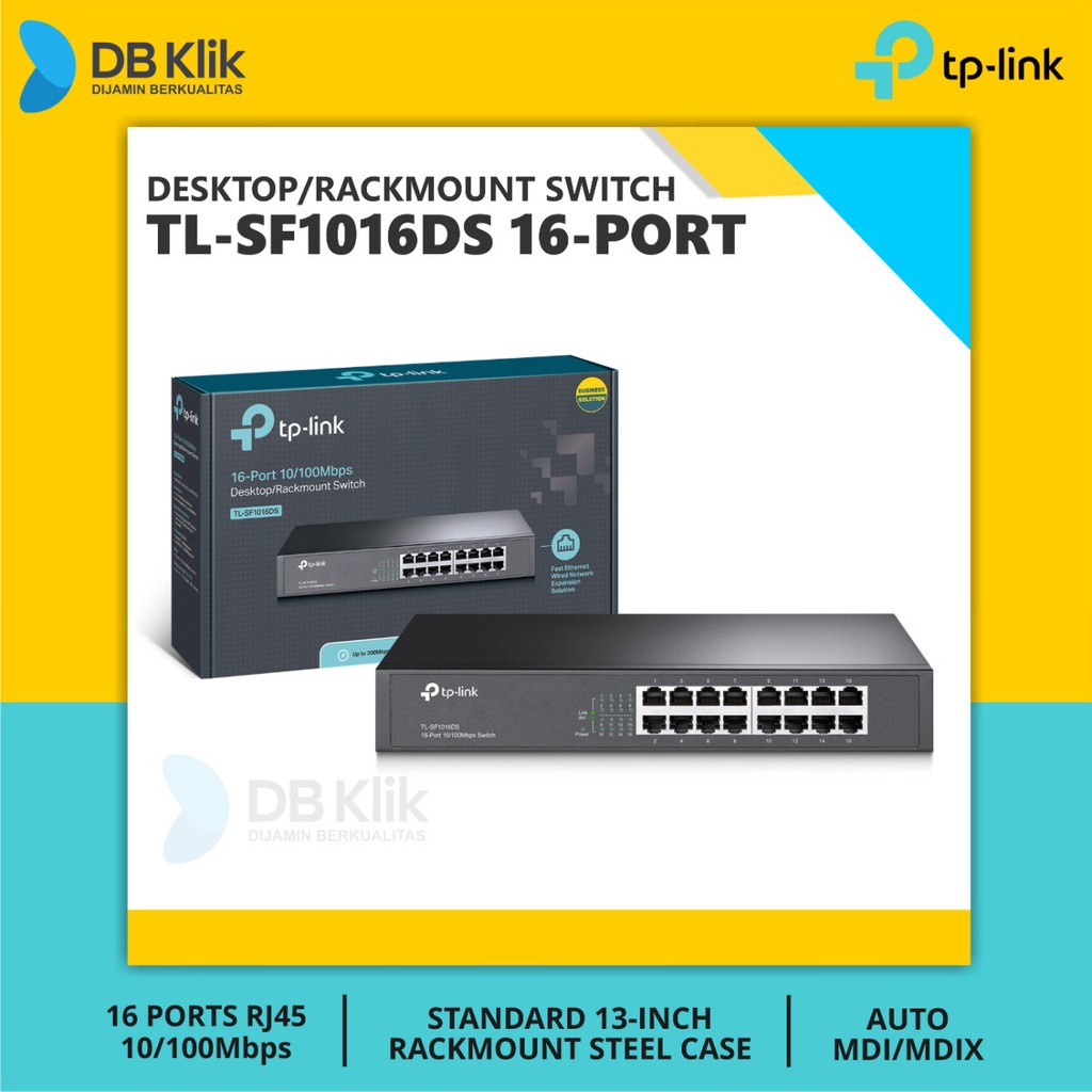 Desktop Switch TP Link TL-SF1016DS Rackmount 16Port - TPLink SF 1016DS