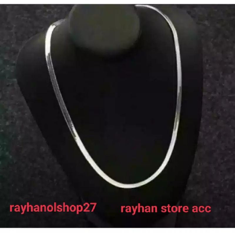 Kalung Belut gepeng SILVER Terbaru