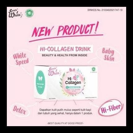 Bisa Cod Everwhite Hi Collagen Powder Drink / Ever White - Box Kecil Isi10 Ori Kode 660