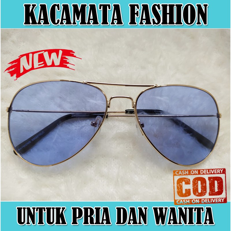 Kacamata Fashion Pria Wanita Model Aviator Lens Transparan multicolor Kaca mata Aviator Unisex