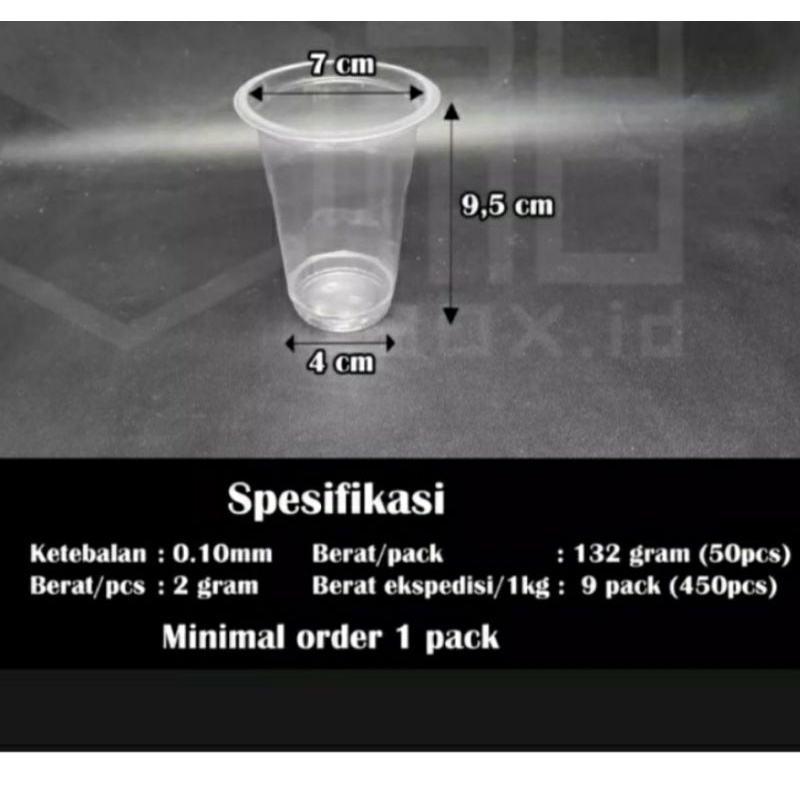 GELAS CUP KOPI/POP ICE PLASTIK 1 PACK ISI 50 PCS