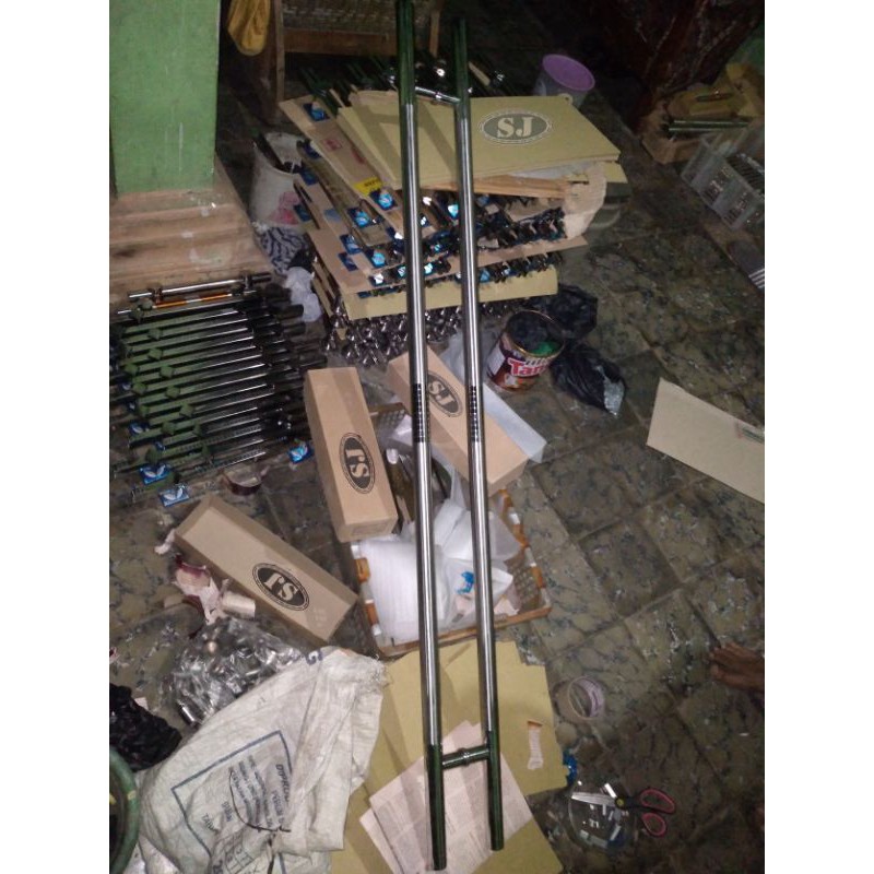 handle pintu rumah minimalis baut tembus/gagang pintu/tarikan pintu kaca panjang 120cm/150cm