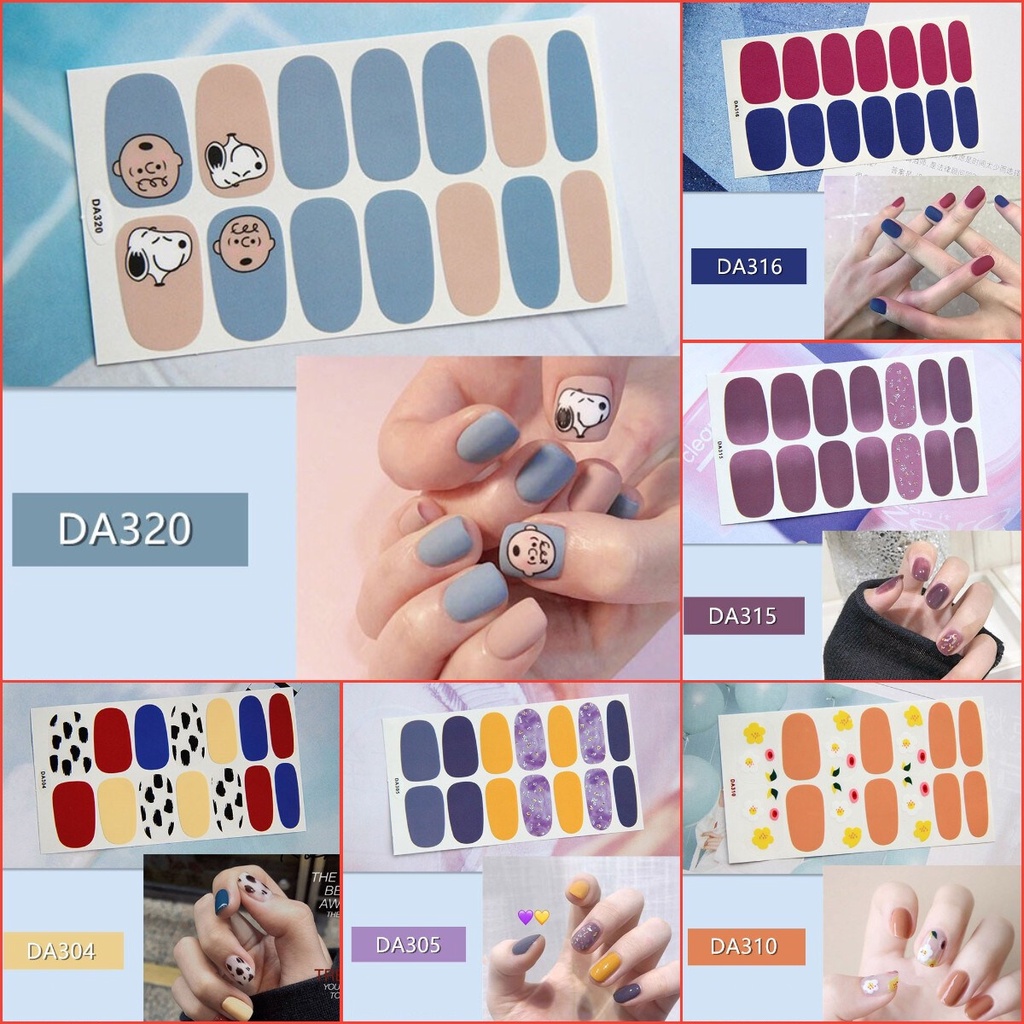 DA 14Pcs/Set Stiker Kuku Desain Bermotif High End Berlian Mutiara Permata Warna-Warni Untuk Tempel Tahan Air Tahan Lama Menicure Stickers Korea Self Adhesive Fashion Sticker kuku Full Aksesoris Dapat Kupas Mudah Digunakan Dan Dilepas Anti Air Nail Art