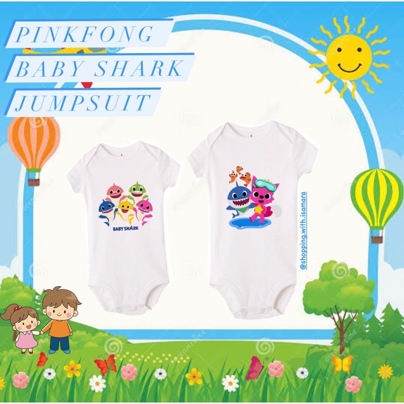 pinkfong baby shark jumpsuit / romper / baju bayi / jumper