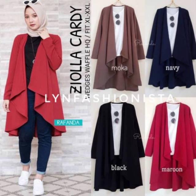 (BB MAX 65 KG)LONG OUTER WANITA/CARDI PANJANG POLOS/ZIOLLA