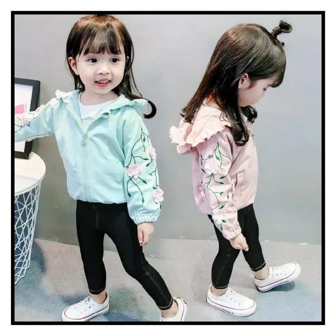 Jaket Anak Perempuan - jaket anak perempuan bunga korea impor