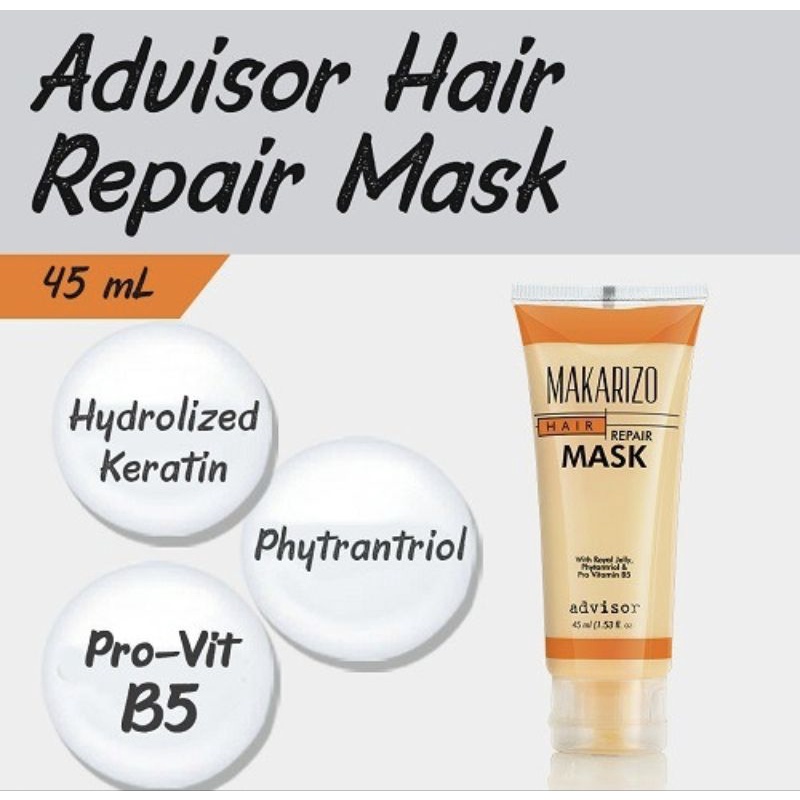 MAKARIZO Repair Hair Mask (✔️BPOM) Sachet, Tube | masker rambut rusak