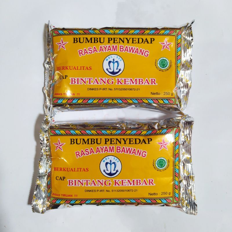 

Bumbu Atom Penyedap Rasa Ayam Bawang Cap Bintang Kembar 250g