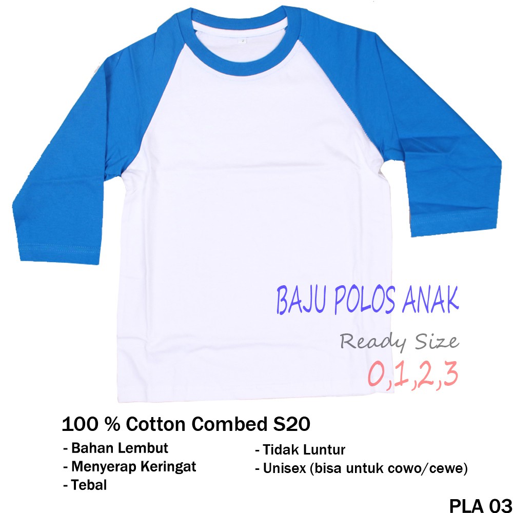 Tshirt Anak Lengan 3/4 - PLA 03