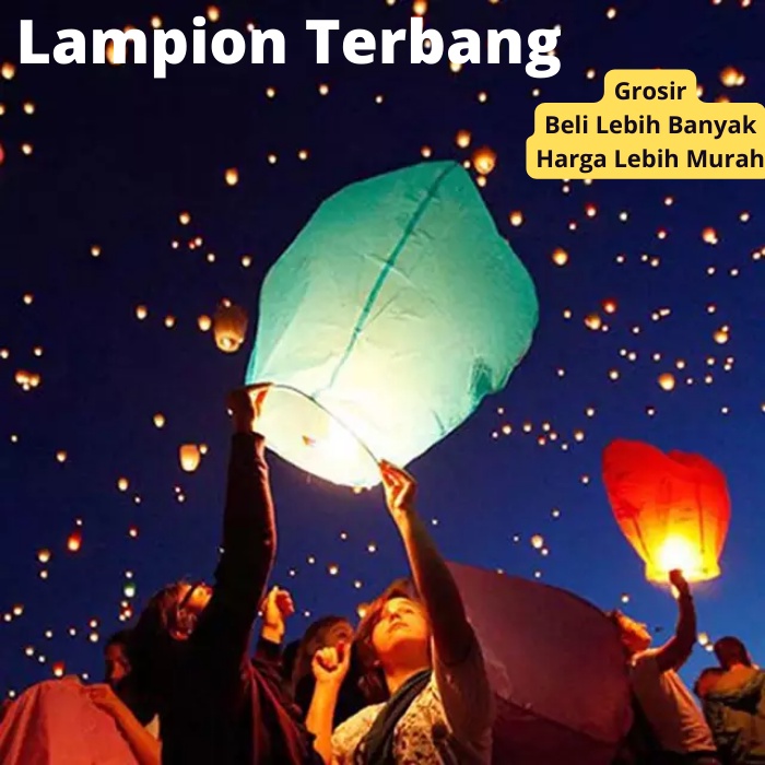 Lampion Terbang Flying Sky Lanterns Lampion Lantera Harapan Terbang Party New Year Tahun Baru Imlek Ucapan Permohonan Make a Wish