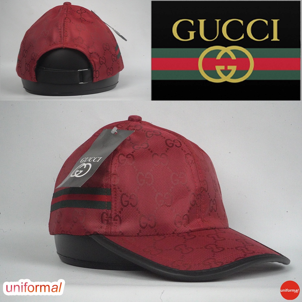 TOPI GUCCI BASEBALL HAT PIN NEW COWO CEWE DEWASA UNISEX / TOPI GUCI PRIA WANITA / BISBOL / BASEBOL / SNAPBACK / IMPOR / GRADE ORI / MERAH MAROON / HITAM / ABU / ASLI / IMPORT / DEWASA