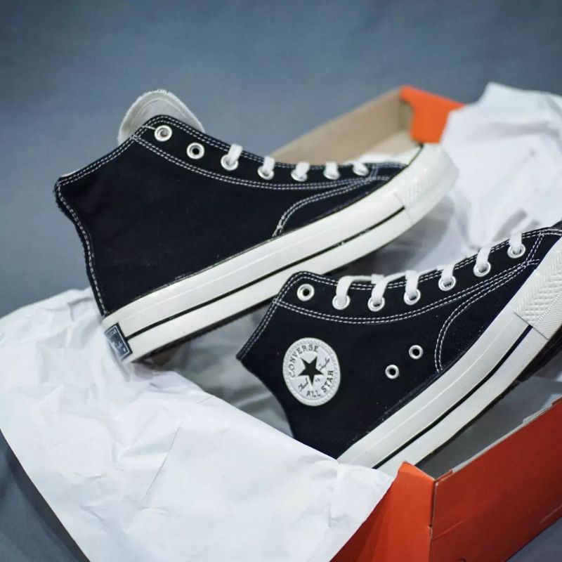 Sepatu CONVERSE 70s Black White High Size 37 - 43