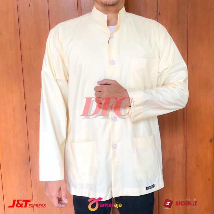 Baju Koko Ammu Putih Baju Koko Ammu Collection Baju Koko Pria Dewasa - Krem, XXL